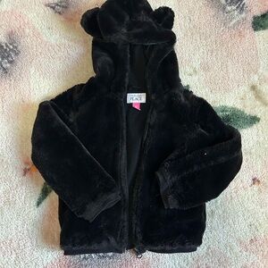 Children’s Place Black Faux Fur Hoodie with Bear Ears